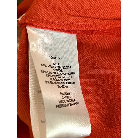 Revolve TIBI Linen Blend Mini Skirt w Optional Waist Tie Size 0 Poppy Color NWT - Picture 6 of 8